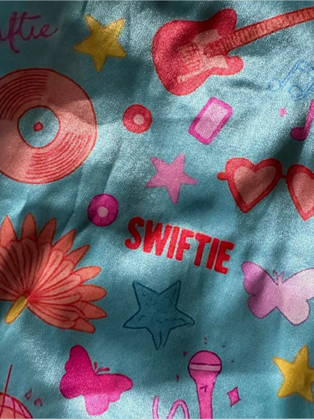 Kids Taylor Swift Inspired Aqua Printed Pajama Top Lola and the boys